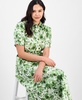 Women's Cotton Puff-Sleeve Belted Shirtdress