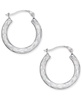 Patterned Hoop Earrings in 10k White Gold