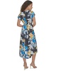 Women's Floral Tie-Waist High-Low Midi Dress