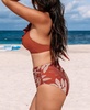 Women's Ruffled Halter Bikini Top & Tropical Bottoms Set