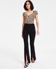 Women's High-Rise Slit-Flare-Leg Ponte Pants, Exclusively at Macy's  