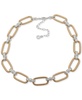 Two-Tone Link Collar Necklace, 16" + 3" extender