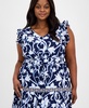 Plus Size Mixed-Print Tiered Maxi Dress