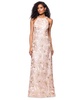 Petite Sleeveless Floral Sequin Sheath Gown  