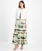 Women's Refined Linen Collarless Button-Front Jacket
