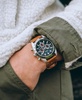 Women's Chronograph Jordan Brown Perforated Leather Strap Watch 40mm