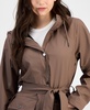 Women's Tie-Waist Snap-Front Hooded Rain Coat