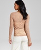 Women's Floral Crewneck Long-Sleeve Mesh Top, Exclusively at Macy's 
