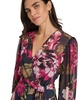 Women's Printed Surplice-Neck A-Line Faux-Wrap Dress