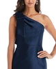 Women's Bow One-Shoulder Satin Trumpet Gown