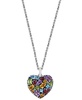 EFFY® Multi-Gemstone Mixed Cut Heart 18" Pendant Necklace (6-5/8 ct. t.w.) in Sterling Silver