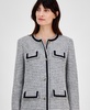 Women's Tweed Collarless Long Jacket