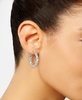 2-Pc. Set Glitter Small & Medium Twist Hoop Earrings in Sterling Silver