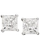 Cubic Zirconia Princess Stud Earrings Collection in 14k White Gold
