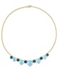 Sky & London Blue Topaz Heart & Round 17" Collar Necklace (45-3/4 ct. t.w.) in Yellow-Plated Sterling Silver