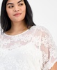 Plus Size Short-Sleeve Lace Blouse
