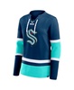 Women's Deep Sea Blue Seattle Kraken Prime Time Lace-Up Long Sleeve T-Shirt