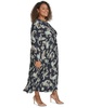Plus Size Tie-Neck Pleated Skirt Midi Dress