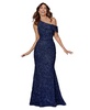 Women's Sequined Lace One-Shoulder Gown