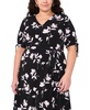 Plus Size Printed V-Neck Tie-Waist Midi Dress