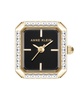 Women's Quartz Octagonal Black and Gold-Tone Metal Alloy Crystal Ring Watch, 19mm