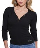 Women's Kyla Ribbed Henley Long-Sleeve Top