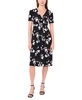 Petite Floral Print Surplice Midi Dress