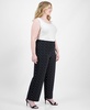 Plus Size Dot-Print Pull-On Wide-Leg Pants