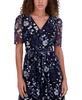 Women's Embroidered Mesh Tie-Waist Midi Dress