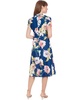 Petite Printed Tie-Neck Puff-Sleeve Midi Dress
