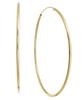 Large Silver Plated Endless Wire Medium Hoop Earrings 