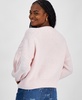 Women's Cable-Knit-Detail Graphic Sweater, Exclusively at Macy's