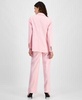 Women's Open-Front Shawl Collar Blazer, Printed Boat Neck Short-Sleeve Top & High Rise Wide-Leg Pull-On Pants