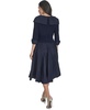 Women's Mixed-Media Fit & Flare Midi Dress