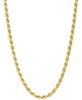 Men's Two-Tone Rope Link 22" Chain Necklace (4mm) in Sterling Silver & 14k Gold-Plate