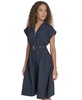Women's Belted Cap-Sleeve Commuter Dress