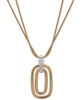 Two-Tone Snake Chain Pendant Necklace, 16" + 3" extender