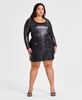 Trendy Plus Size Faux-Leather Zip-Pocket Mini Skirt, Created for Macy's 