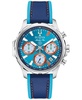 Men's Marine Star E1 Chronograph Blue Leather and Silicone Strap Watch 43mm