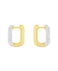 Clear Crystal Rectangular Shaped Hoop Earrings