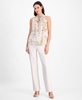 Women's Floral-Print Ruffle-Collar Blouse