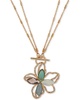 Gold-Tone Multi-Stone Toggle Flower Pendant Necklace, 18"