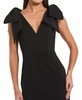 Women's Bow Strap Crepe Fitted Midi Dress