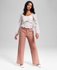 Women's Printed Ruffle-Trim Smocked Top, Exclusively at Macy's 