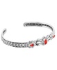 Sterling Silver Women's Cuff Bracelet Coral Gemstone Flower Concha Design Size Small - Large