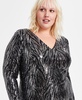 Trendy Plus Size Sequined Zebra-Stripe Dress, Created for Macy's