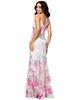 Women's Sequin Floral Print Sleeveless Gown