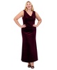 Plus Size Embellished Velvet Cowlneck Gown