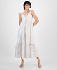 Women's Empire-Waist Crochet-Trim Maxi Dress, Exclusively at Macy's