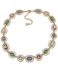 Gold-Tone Multi-Stone Multifaceted Collar Necklace, 16" + 3" extender